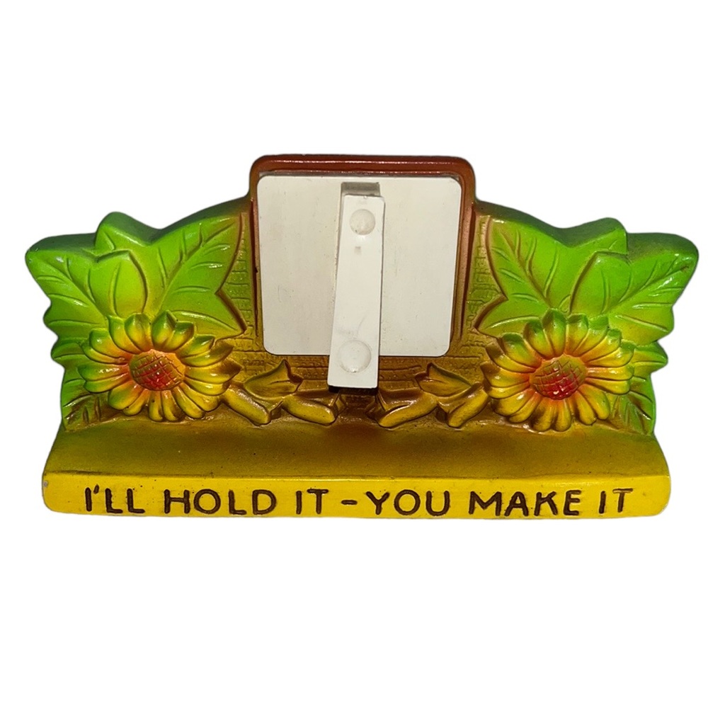 Vintage 70s Miller Studio Chalkware Recipe Holder~Floral~MCM Kitchen Decor
